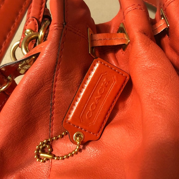 Small Coral Coach Drawstring Crossbody Bag - Picture 2 of 5